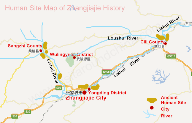 Zhangjiajie History Map