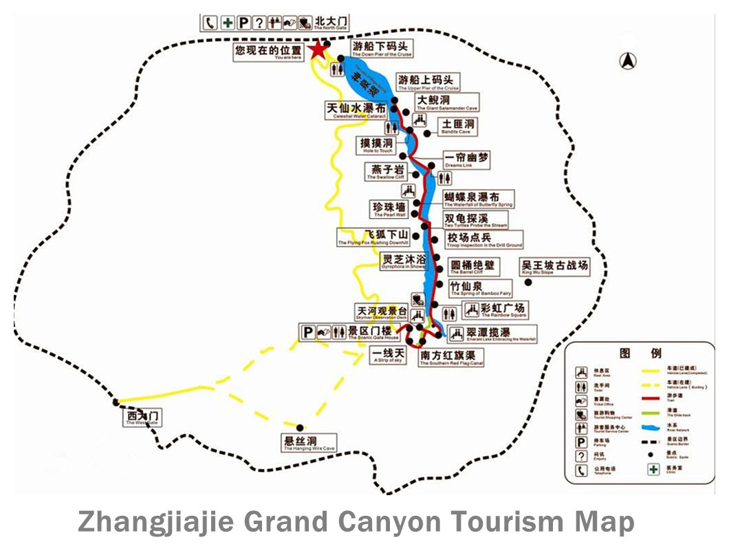  Zhangjiajie Grand Canyon Map