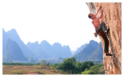 Rock climbing in Yangshuo