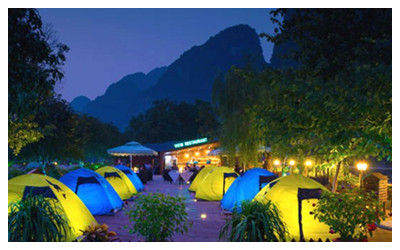 Camping in countryside of Yangshuo